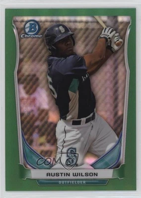 2014 Bowman Chrome Prospect Short Prints Green Refractor /75 Austin Wilson - Image 1 of 2