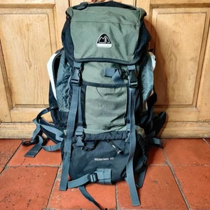 Eurohike Wilderness 55 Litre Rucksack Backpack Black Green Waterproof Cover - Picture 1 of 17