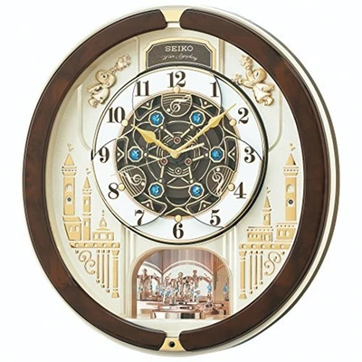 Seiko Clock Wall Clock Analog Melody RE579B Brown F/S w/Tracking# New from Japan - Image 1 of 4