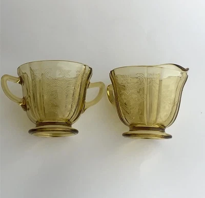 Azúcar y crema abierta ámbar Madrid colección vidrio Indiana vintage Foto 1 de 4