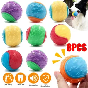 Scooby-Doo Durable Squeaky set of 8 Dog Balls for teeth Cleaning Interactive - Picture 1 of 20