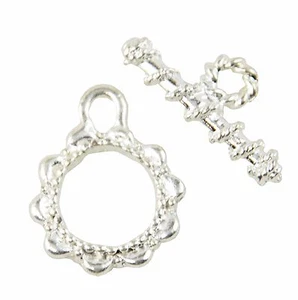 4 x Toggles Argento Placcato Modello Tondo 16mm Bracciale Fermagli Collana Oggetti - Foto 1 di 1