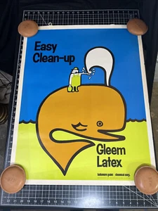 Affiche publicitaire vintage Gleem Latex Baltimore Paint Chemical Corp baleine VHTF - Photo 1/21