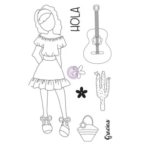 Prima Julie Nutting GABRIELA Doll Cling Stamps Cards Planner Tags 912901 - Picture 1 of 1