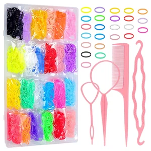 24 Colors Hair Rubber Bands, 1500 Pcs Mini Rubber Bands for Hair, Small Elastic - Picture 1 of 12