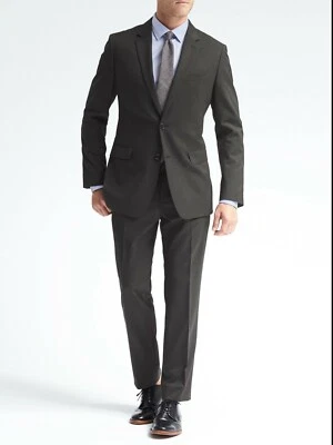 Banana Republic Standard Solid Wool Suit Jacket,CHARC SZ 38S 38 S  -257922 N0302 - Image 1 of 4