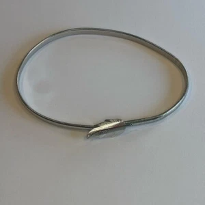SILVER LEAF BUCKLE Elastic Stretch Waist Belt - Picture 1 of 8