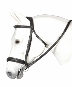 Henri de Rivel Mono Crown Bridle with Padded Wide Noseband - Picture 1 of 5