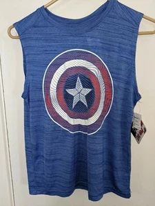 Boys Captain America Muscle Shirt....Size: 10/12 - Picture 1 of 4