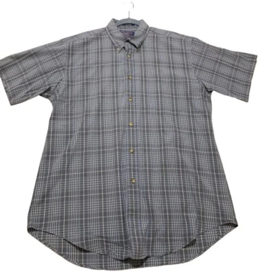 Pendleton Shirt Men’s Blue Size Medium Short Sleeve Plaid Button Up - Image 1 of 4