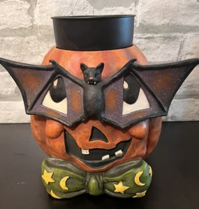 Halloween Masquerading Jack-O-Lantern Candleholder Centerpiece - Picture 1 of 9