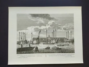Ets Amsterdam Gezicht van het Oostindisch-Zeemagazyn, reproductie 35 x 46 cm - Picture 1 of 1
