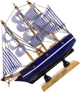 1Pc Sailing Model Decorative Coastal Sail Mini Cake Baby Topper Birthday Ship Vi - Picture 1 of 12