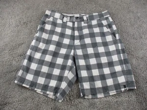 Rusty Shorts 32 W32 Cotton Grey/White Check Casual/Walk Beach - Picture 1 of 14