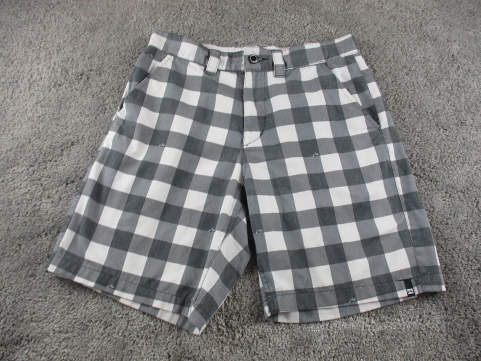 Rusty Shorts 32 W32 Cotton Grey/White Check Casual/Walk Beach - Image 1 of 4