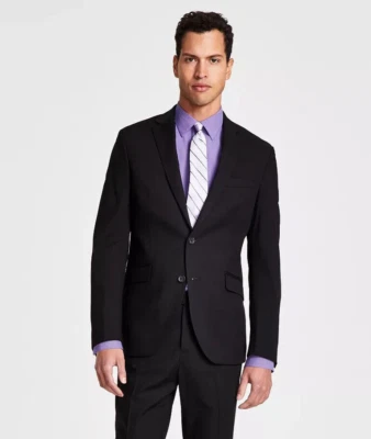 NEW Kenneth Cole Reaction Ready Flex Slim Fit Men's Suit Jacket Black, 50L - Image 1 of 3
