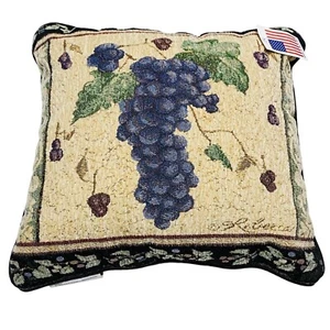 Vintage Grapes Vineyard Winery Cabernet 17in Tapestry Square Pillow - Picture 1 of 1
