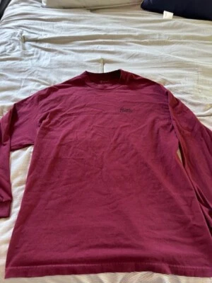 Camiseta Brixton Para Hombre XL Roja Granate Manga Larga Gráfico Logo Foto 1 de 4