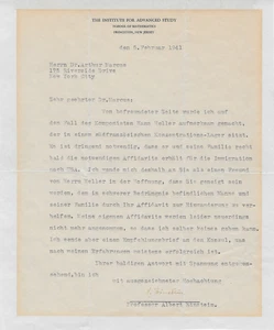 ALBERT EINSTEIN SIGNED LETTER CONCERNING HANS HELLER IN NAZI CONCENTRATION CAMP - Picture 1 of 3