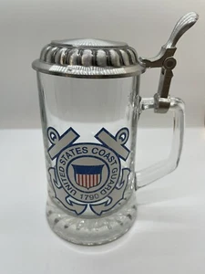 Beer Stein US Coast Guard Glass Barware - Picture 1 of 5