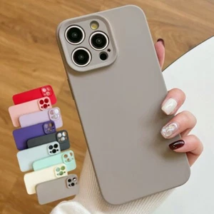 Custodia sottile morbida liscia silicone antiurto per iPhone 16 15 14 13 Pro Max - Foto 1 di 18