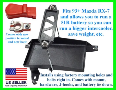 fits RX-7 FD3S 93+ Stainless Tray Mount for 51R Battery Tie Down Terminal Boot - Image 1 of 3