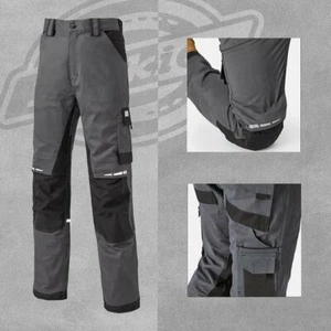 Dickies Flex GDT Premium Workwear Trousers Size 28R Grey Black 28 X 32 WD4901 - Picture 1 of 4