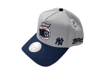 New York Yankees Hat Gray Pro Pinch Mitchell & Ness Topps Snapback W/ Pin OSFM - Image 1 of 4