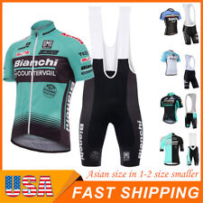 Men's Cycling Jersey Set BIANCHI Short Sleeve Cycling Kits MTB Bike Bib Short
