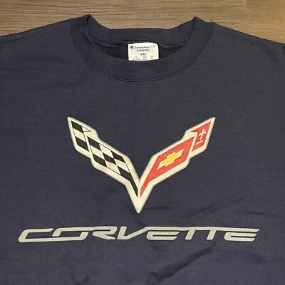 Suéter Champion Eco 2XL Azul Marino Chevrolet Corvette Logo Cuello Redondo Chevy Foto 1 de 4