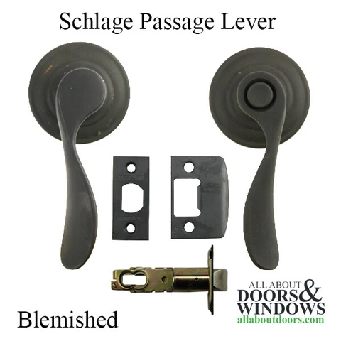 Blemished - Schlage Champagne FA10 Passage Leverset - ORB Cover