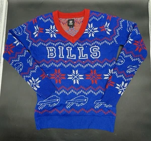 NFL Weihnachtspullover ~ BUFFALO BILLS ~ leuchtet & Bluetooth Lautsprecher!  SIEHE VIDEO - Bild 1 von 9