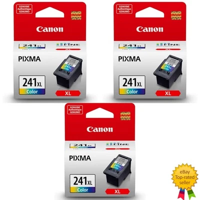 Paquete de 3 impresoras Canon CL-241 cartuchos de tinta color genuino serie PIXMA MG MX TS Foto 1 de 4