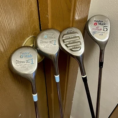 TaylorMade Pittsburgh Persimmon Metalwood Lot — Original One Driver/Burner/Cleek - Image 1 of 4