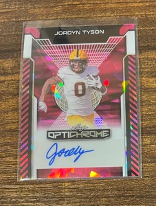 2025 Jordyn Tyson ASU Leaf Optichrome HANDSIGNIERT purple cracked ice 8/8 - Bild 1 von 2