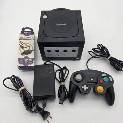 Nintendo GameCube Black Console System DOL-001 W/ Controller Bundle - Tested - Image 1 of 4