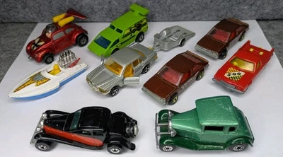 Vintage 70s 80s Diecast Cars Lot Matchbox Hot Wheels Majorette + Trailer Mixed - Image 1 of 4