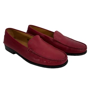 Mocasines de conducción Tod’s de cuero rojo para mujer talla 8,5 hechos en Italia - Imagen 1 de 13