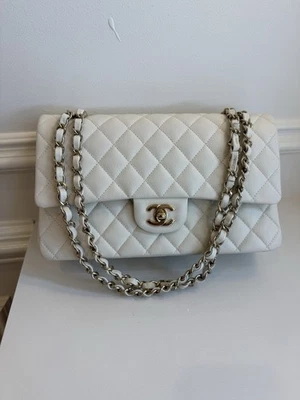 CHANEL Classic Double Flap Crossbody White Leather - Image 1 of 4
