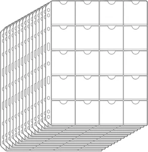 15 Hojas 300 Bolsillos Páginas de Bolsillo para Monedas de Cartón de 2" x 2"........ - Imagen 1 de 7