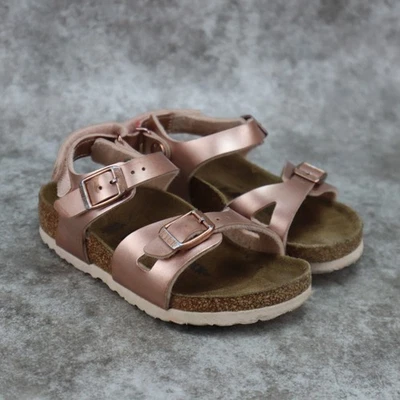 Sandalias Birkenstock Rio Birko-Flor Rosa Cobre Niños Talla 25 EU 8.5 - 9 EE. UU. Foto 1 de 4