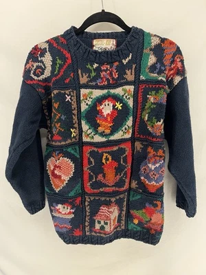 Vintage Christmas Chunky Knit Sweater Cottagecore Crystal Kobe Size Large  - Image 1 of 4