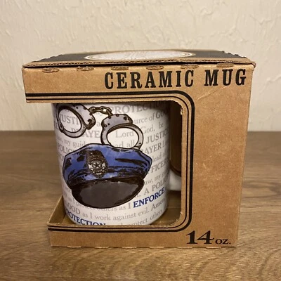 Taza de café de oración de oficial de policía EE. UU. Aplicación de la ley taza GRANDE 14 oz nueva en caja Foto 1 de 4