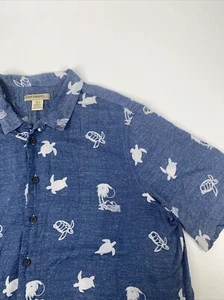 Island Passport Hawaiian Shirt Blue Tortoise Men's 1XLT - Picture 1 of 9