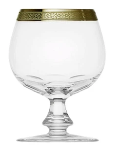 LADY HAMILTON Moser Gold Brandy Balloon 4.75" tall NEW NEVER USED Czech Republic - Picture 1 of 3