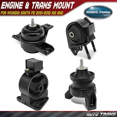 4x Engine Motor & Transmission & Mount for Hyundai Santa Fe 2010-2012 Kia AWD - Image 1 of 4