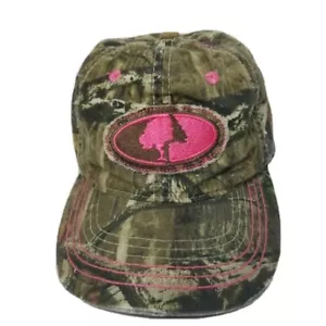 Mossy Oak Camouflage Distressed Pink Accent Women's Hook 'n Loop Adjustable Cap - Picture 1 of 7