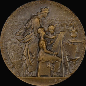 BEAUTIFUL 1906 FRANCE MEDAL NGC MS63 LOUIS BOTTEE TEACHING FINEST KNOWN TONED - Picture 1 of 4