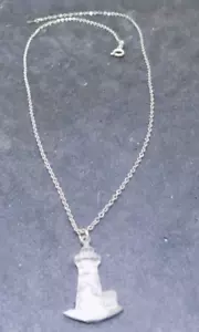 Collar colgante faro vintage tono plata cadena 1 1/8" y 18" (395) - Imagen 1 de 4