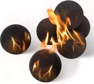 Ceramic Fire Balls 5 Inch Set of 6 Round Fire Ceramic Fireballs Indoor/Outdoor - Picture 1 of 7